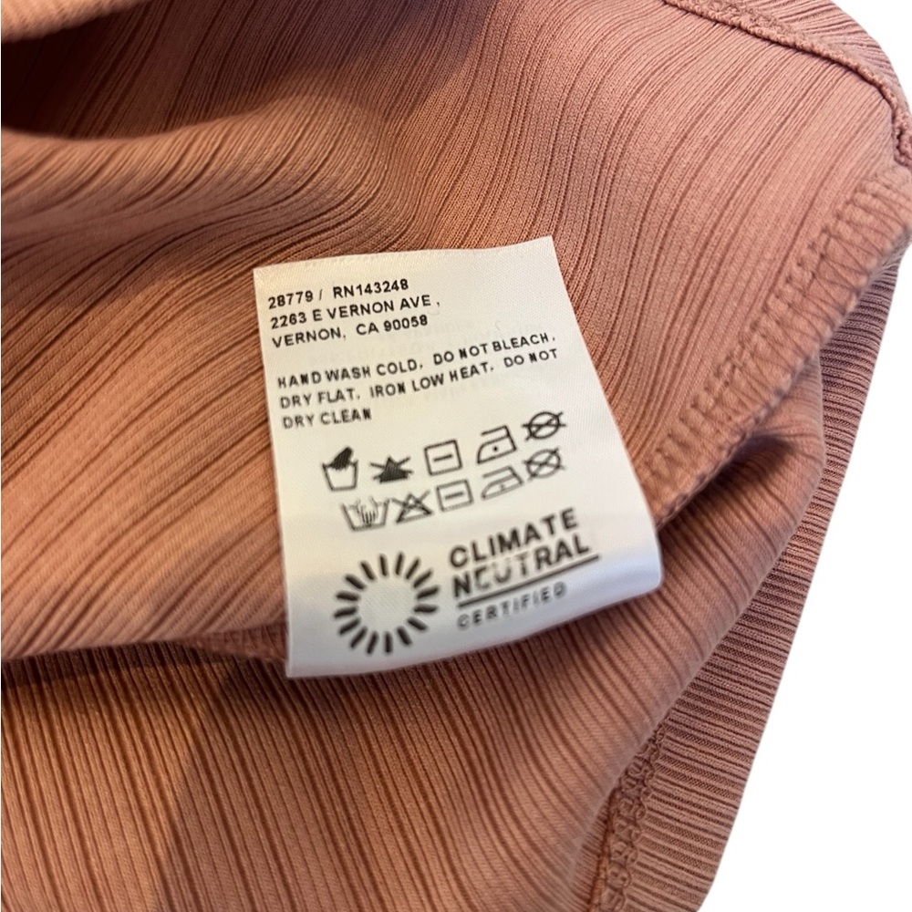 Reformation Pink Ribbed Cut-Out Top - Picture 4 of 4